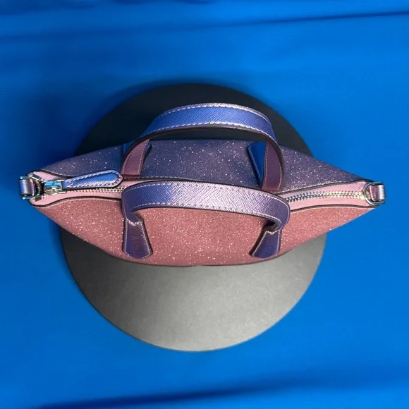 KATE SPADE ♠️ LOLA ROSE PINK GLITTER SHIMMER SPARKLE SATCHEL / HANDBAG / TOTE - Picture 5 of 17